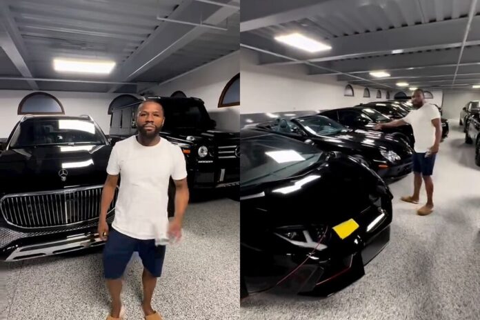 Floyd Mayweather shows off his dazzling collection of 17 supercars